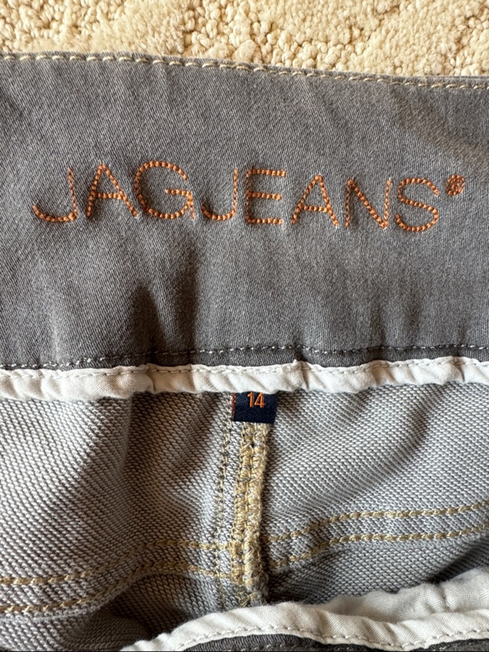 JAG Knit Denim High Rise Skinny Jeggings - Grey Size 14 NWT - Picture 3 of 9